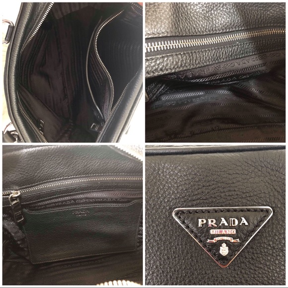 PRADA LEATHER BOSTON BAG BLACK EUC W/ INCLUSIONS ‼️FINAL‼️ - Picture 7 of 8
